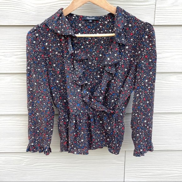 Madewell Silk Blouse Starry Night Size XS - Picture 9 of 15